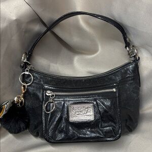 Coach Poppy Black Metalic Bag